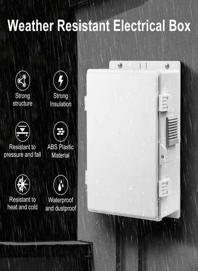 Namunanee Outdoor Electrical Junction Box, ABS Water Resistant Enclosure with Internal Mounting Panel & Hinged Cover, 9.2" H* 7" L* 4.6" W - Image 2